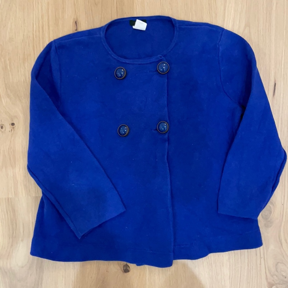 J crew blue sweater jacket size M